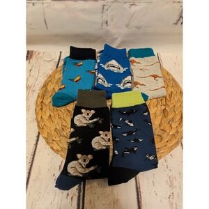 5 Pairs Men's Fun Novelty Colorful Patterned Cotton Crew Socks